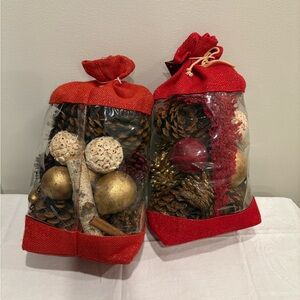 Festive Red and Gold Potpourri Bags